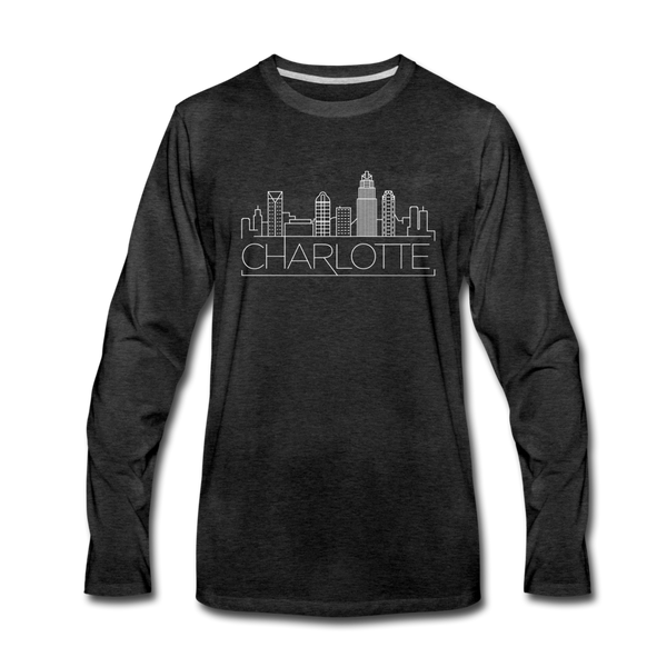 Charlotte, North Carolina Long Sleeve T-Shirt - Skylines Unisex Charlotte Long Sleeve Shirt - charcoal gray
