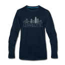 Charlotte, North Carolina Long Sleeve T-Shirt - Skylines Unisex Charlotte Long Sleeve Shirt - deep navy