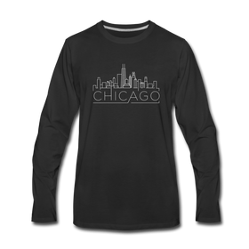 Chicago, Illinois Long Sleeve T-Shirt - Skylines Unisex Chicago Long Sleeve Shirt - black