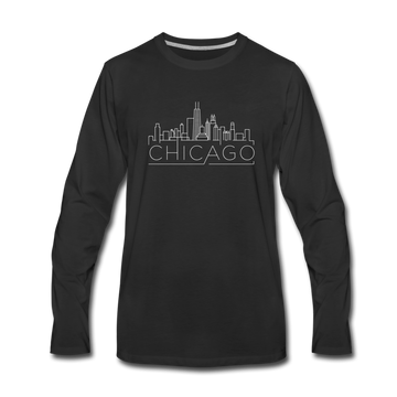 Chicago, Illinois Long Sleeve T-Shirt - Skylines Unisex Chicago Long Sleeve Shirt - black
