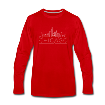 Chicago, Illinois Long Sleeve T-Shirt - Skylines Unisex Chicago Long Sleeve Shirt - red