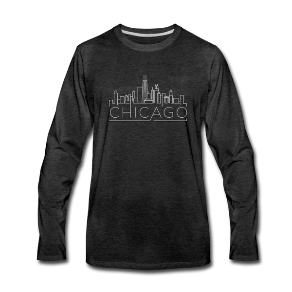 Chicago, Illinois Long Sleeve T-Shirt - Skylines Unisex Chicago Long Sleeve Shirt - charcoal gray