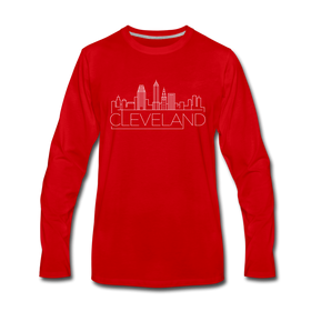 Cleveland, Ohio Long Sleeve T-Shirt - Skylines Unisex Cleveland Long Sleeve Shirt - red