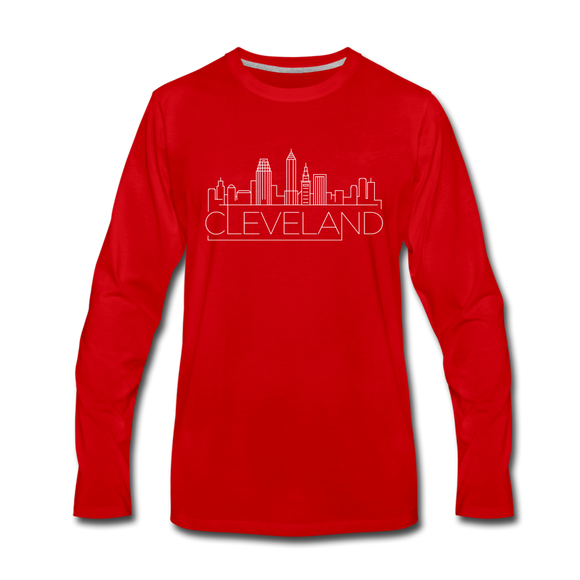 Cleveland, Ohio Long Sleeve T-Shirt - Skylines Unisex Cleveland Long Sleeve Shirt - red