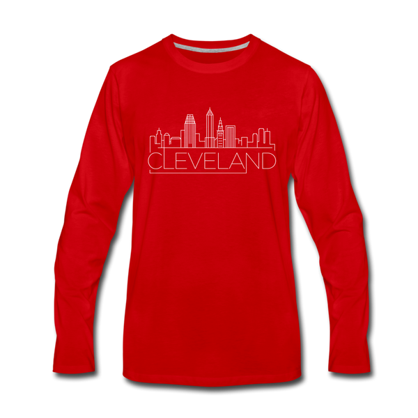 Cleveland, Ohio Long Sleeve T-Shirt - Skylines Unisex Cleveland Long Sleeve Shirt - red