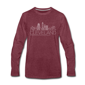 Cleveland, Ohio Long Sleeve T-Shirt - Skylines Unisex Cleveland Long Sleeve Shirt - heather burgundy