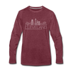 Cleveland, Ohio Long Sleeve T-Shirt - Skylines Unisex Cleveland Long Sleeve Shirt - heather burgundy