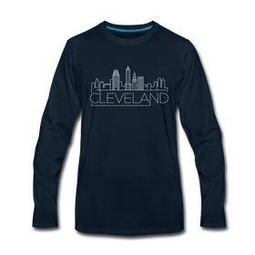 Cleveland, Ohio Long Sleeve T-Shirt - Skylines Unisex Cleveland Long Sleeve Shirt - deep navy