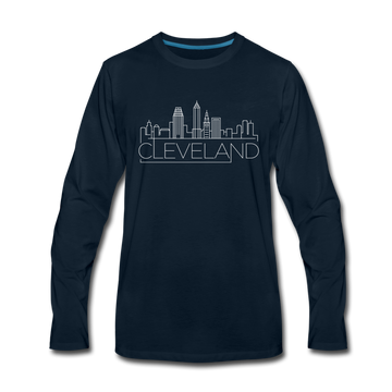 Cleveland, Ohio Long Sleeve T-Shirt - Skylines Unisex Cleveland Long Sleeve Shirt - deep navy