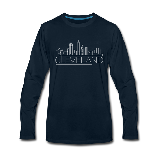 Cleveland, Ohio Long Sleeve T-Shirt - Skylines Unisex Cleveland Long Sleeve Shirt - deep navy