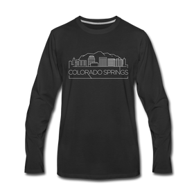 Colorado Springs, Colorado Long Sleeve T-Shirt - Skylines Unisex Colorado Springs Long Sleeve Shirt - black