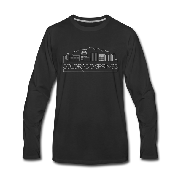 Colorado Springs, Colorado Long Sleeve T-Shirt - Skylines Unisex Colorado Springs Long Sleeve Shirt - black