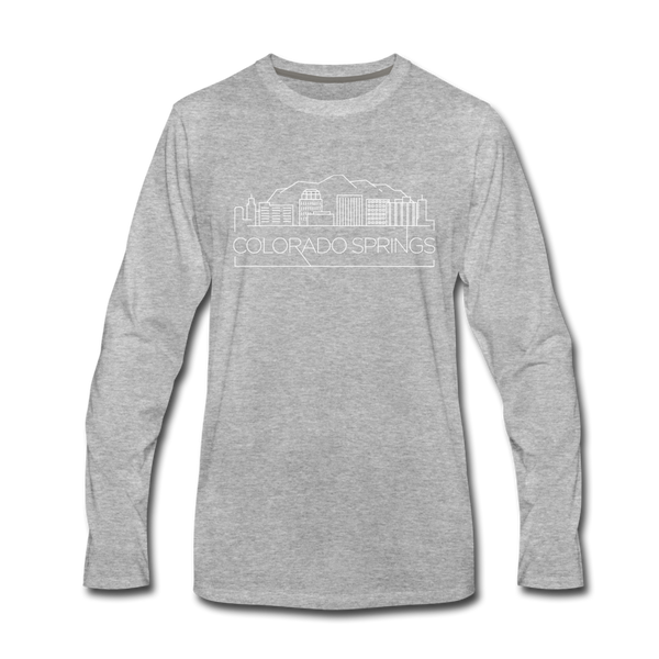 Colorado Springs, Colorado Long Sleeve T-Shirt - Skylines Unisex Colorado Springs Long Sleeve Shirt - heather gray