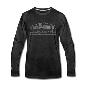 Colorado Springs, Colorado Long Sleeve T-Shirt - Skylines Unisex Colorado Springs Long Sleeve Shirt - charcoal gray