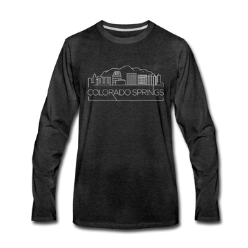 Colorado Springs, Colorado Long Sleeve T-Shirt - Skylines Unisex Colorado Springs Long Sleeve Shirt - charcoal gray