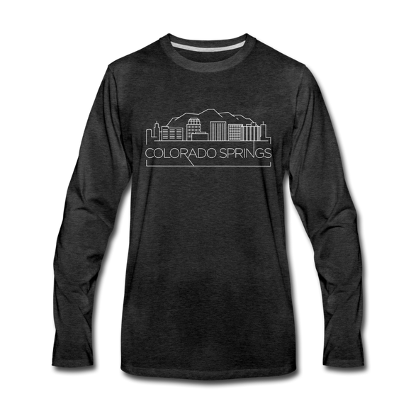 Colorado Springs, Colorado Long Sleeve T-Shirt - Skylines Unisex Colorado Springs Long Sleeve Shirt - charcoal gray