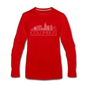 Columbus, Ohio Long Sleeve T-Shirt - Skylines Unisex Columbus Long Sleeve Shirt - red