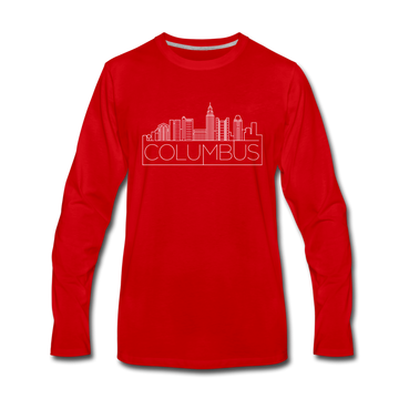Columbus, Ohio Long Sleeve T-Shirt - Skylines Unisex Columbus Long Sleeve Shirt - red