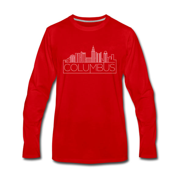 Columbus, Ohio Long Sleeve T-Shirt - Skylines Unisex Columbus Long Sleeve Shirt - red