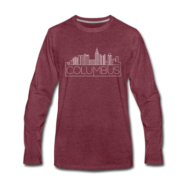Columbus, Ohio Long Sleeve T-Shirt - Skylines Unisex Columbus Long Sleeve Shirt - heather burgundy