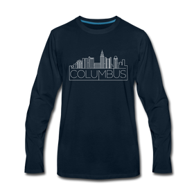 Columbus, Ohio Long Sleeve T-Shirt - Skylines Unisex Columbus Long Sleeve Shirt - deep navy
