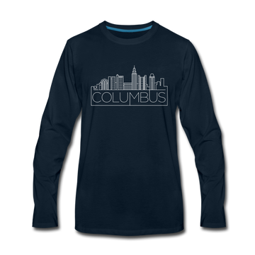 Columbus, Ohio Long Sleeve T-Shirt - Skylines Unisex Columbus Long Sleeve Shirt - deep navy