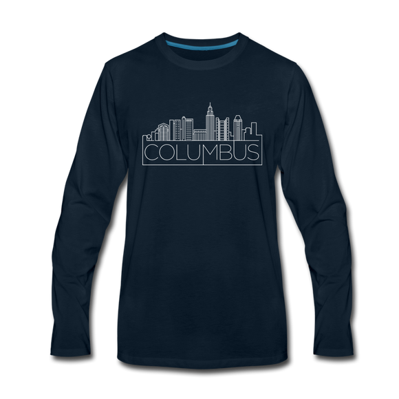 Columbus, Ohio Long Sleeve T-Shirt - Skylines Unisex Columbus Long Sleeve Shirt - deep navy