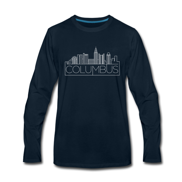 Columbus, Ohio Long Sleeve T-Shirt - Skylines Unisex Columbus Long Sleeve Shirt - deep navy