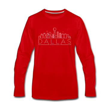Dallas, Texas Long Sleeve T-Shirt - Skylines Unisex Dallas Long Sleeve Shirt - red