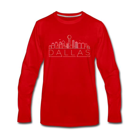 Dallas, Texas Long Sleeve T-Shirt - Skylines Unisex Dallas Long Sleeve Shirt - red