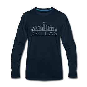 Dallas, Texas Long Sleeve T-Shirt - Skylines Unisex Dallas Long Sleeve Shirt - deep navy