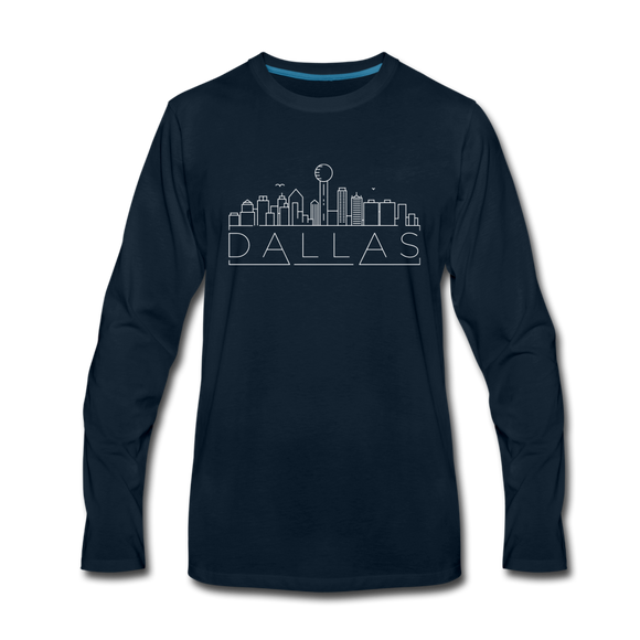 Dallas, Texas Long Sleeve T-Shirt - Skylines Unisex Dallas Long Sleeve Shirt - deep navy
