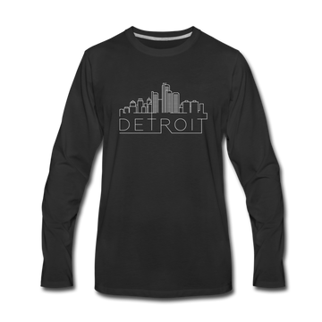 Detroit, Michigan Long Sleeve T-Shirt - Skylines Unisex Detroit Long Sleeve Shirt - black