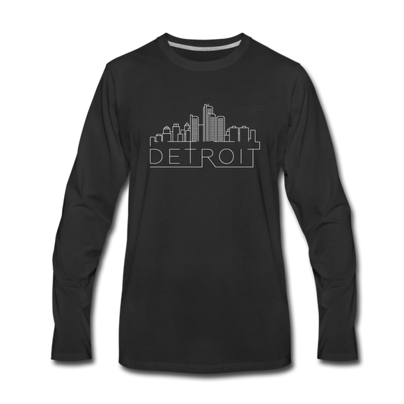 Detroit, Michigan Long Sleeve T-Shirt - Skylines Unisex Detroit Long Sleeve Shirt - black