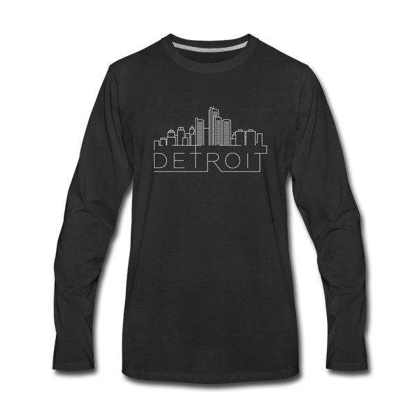Detroit, Michigan Long Sleeve T-Shirt - Skylines Unisex Detroit Long Sleeve Shirt - black
