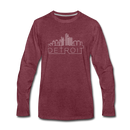 Detroit, Michigan Long Sleeve T-Shirt - Skylines Unisex Detroit Long Sleeve Shirt - heather burgundy