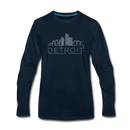 Detroit, Michigan Long Sleeve T-Shirt - Skylines Unisex Detroit Long Sleeve Shirt - deep navy