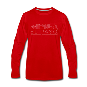 El Paso, Texas Long Sleeve T-Shirt - Skylines Unisex El Paso Long Sleeve Shirt - red