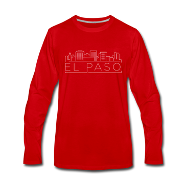 El Paso, Texas Long Sleeve T-Shirt - Skylines Unisex El Paso Long Sleeve Shirt - red