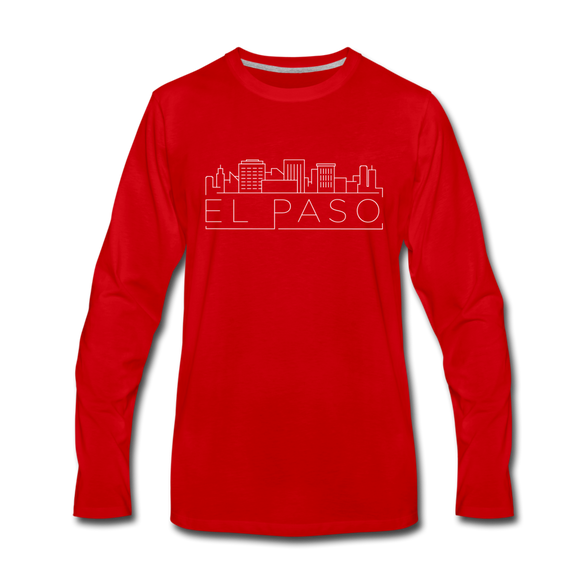 El Paso, Texas Long Sleeve T-Shirt - Skylines Unisex El Paso Long Sleeve Shirt - red