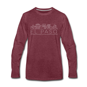 El Paso, Texas Long Sleeve T-Shirt - Skylines Unisex El Paso Long Sleeve Shirt - heather burgundy