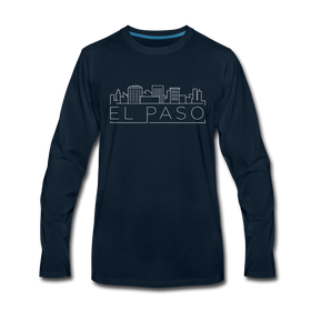 El Paso, Texas Long Sleeve T-Shirt - Skylines Unisex El Paso Long Sleeve Shirt - deep navy