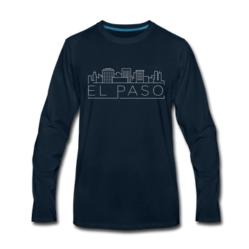 El Paso, Texas Long Sleeve T-Shirt - Skylines Unisex El Paso Long Sleeve Shirt - deep navy