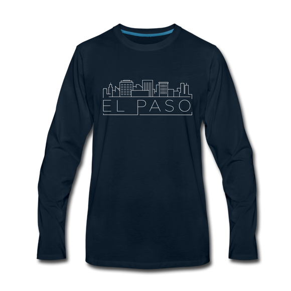 El Paso, Texas Long Sleeve T-Shirt - Skylines Unisex El Paso Long Sleeve Shirt - deep navy
