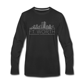 Fort Worth, Texas Long Sleeve T-Shirt - Skylines Unisex Fort Worth Long Sleeve Shirt - black