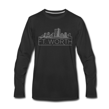 Fort Worth, Texas Long Sleeve T-Shirt - Skylines Unisex Fort Worth Long Sleeve Shirt - black