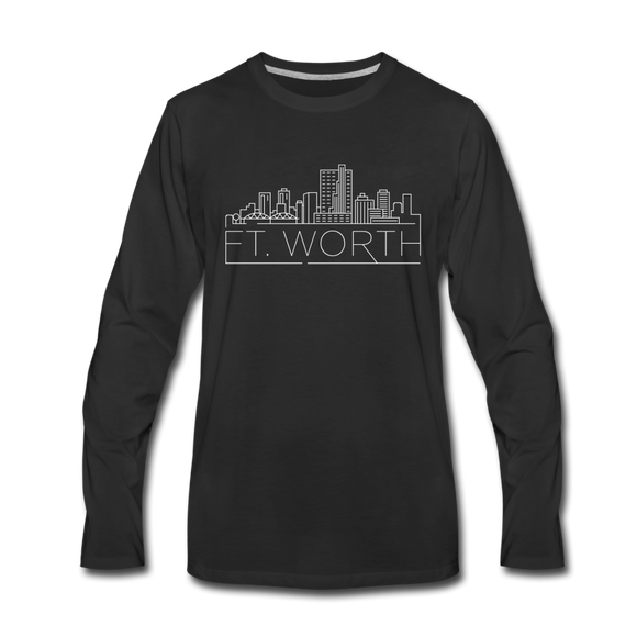 Fort Worth, Texas Long Sleeve T-Shirt - Skylines Unisex Fort Worth Long Sleeve Shirt - black