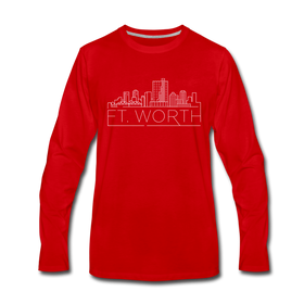 Fort Worth, Texas Long Sleeve T-Shirt - Skylines Unisex Fort Worth Long Sleeve Shirt - red