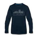 Fort Worth, Texas Long Sleeve T-Shirt - Skylines Unisex Fort Worth Long Sleeve Shirt - deep navy