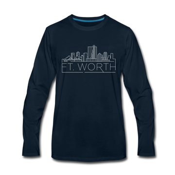 Fort Worth, Texas Long Sleeve T-Shirt - Skylines Unisex Fort Worth Long Sleeve Shirt - deep navy